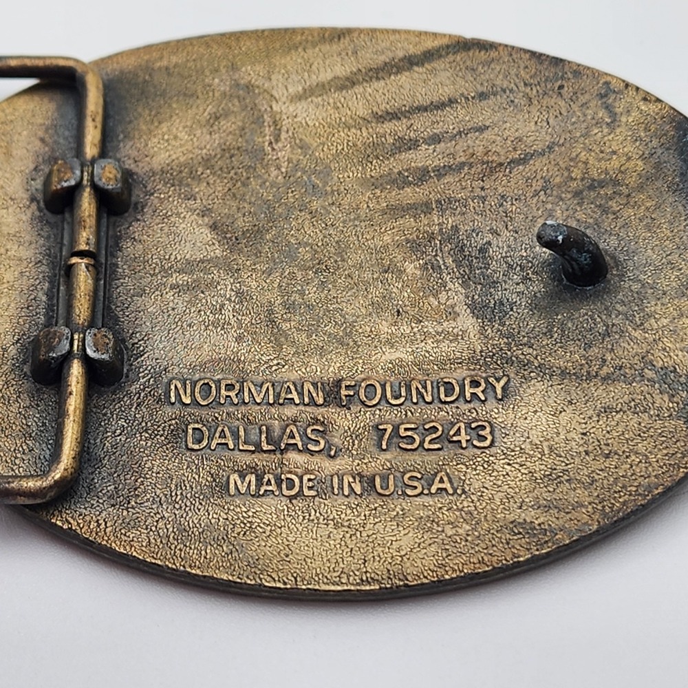 Vintage No More Gun Laws Belt Buckle National Rifle Association Norman Foundry - Picture 6 of 6